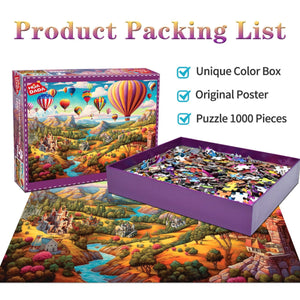 1000 Piece Hot Air Balloon Adventure Jigsaw Puzzle For Adults Difficult Paper With Beautiful Scenery Stress Relief And C