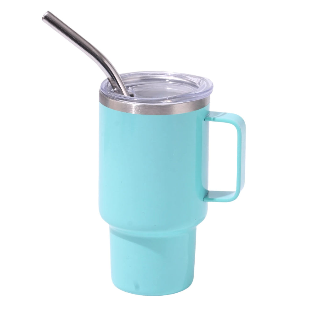 3Oz Blue Sublimation Mini Car Cup 304 Stainless Steel Straw Beer Portable Insulated Whiskey Shot Glass Perfect For On Th