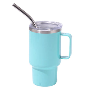 3Oz Blue Sublimation Mini Car Cup 304 Stainless Steel Straw Beer Portable Insulated Whiskey Shot Glass Perfect For On Th