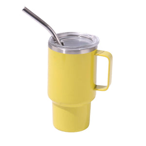 3Oz Yellow Sublimation Mini Car Cup 304 Stainless Steel Straw Beer Portable Insulated Whiskey Shot Glass Perfect For On