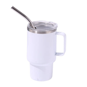 3Oz White Sublimation Mini Car Cup 304 Stainless Steel Straw Beer Portable Insulated Whiskey Shot Glass Perfect For On T