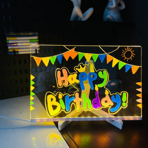 11.8' X 7.87' 0.11' Erasable Diy Kids Drawing Board Glow In The Dark Writing Reusable Chalkboard For Art & Learning Crea