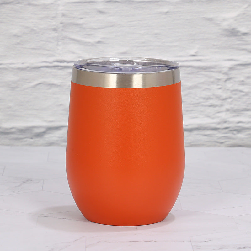 Orange 12Oz Double Wall Vacuum 304 Eggshell Cup Mini Portable Insulated U Shaped Creative Small Beer Mug