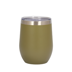 Military Green 12Oz Double Wall Vacuum 304 Eggshell Cup Mini Portable Insulated U Shaped Creative Small Beer Mug