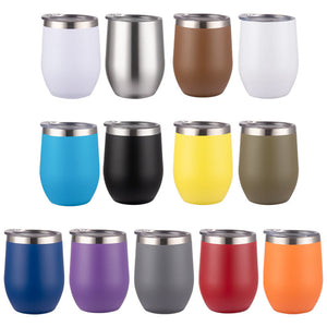 Military Green 12Oz Double Wall Vacuum 304 Eggshell Cup Mini Portable Insulated U Shaped Creative Small Beer Mug