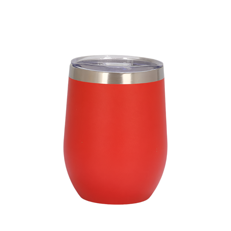 Red 12Oz Double Wall Vacuum 304 Eggshell Cup Mini Portable Insulated U Shaped Creative Small Beer Mug