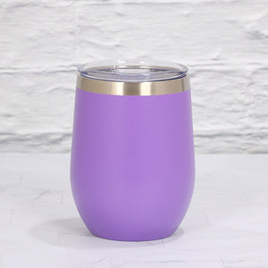 Purple 12Oz Double Wall Vacuum 304 Eggshell Cup Mini Portable Insulated U Shaped Creative Small Beer Mug