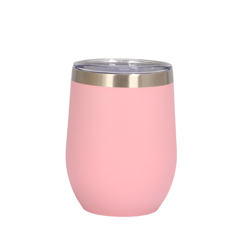 Pink 12Oz Double Wall Vacuum 304 Eggshell Cup Mini Portable Insulated U Shaped Creative Small Beer Mug