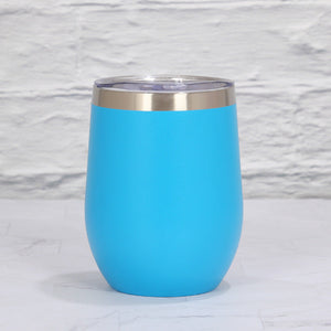 Blue 12Oz Double Wall Vacuum 304 Eggshell Cup Mini Portable Insulated U Shaped Creative Small Beer Mug