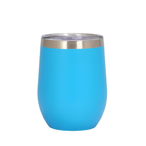 Blue 12Oz Double Wall Vacuum 304 Eggshell Cup Mini Portable Insulated U Shaped Creative Small Beer Mug