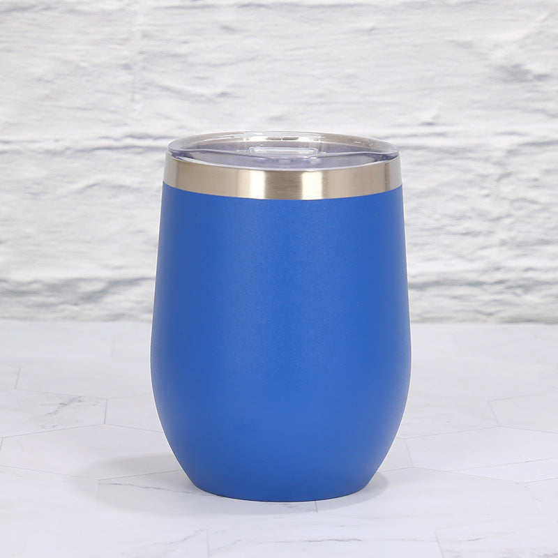 Dark Blue 12Oz Double Wall Vacuum 304 Eggshell Cup Mini Portable Insulated U Shaped Creative Small Beer Mug