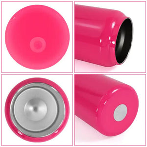 Hot Pink 16Oz 304 Stainless Steel Insulated Travel Mug Portable Outdoor Coffee Cup Double Wall Thermos For & Cold Bevera