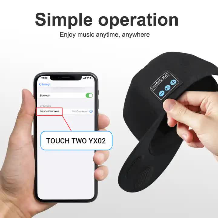 Black Wireless Speaker Hat Bluetooth 5.4 Baseball Cap With Dual Speakers For Outdoor Sports And Music Hands Free Audio E