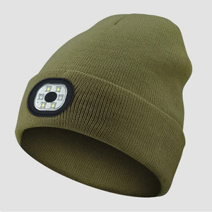 Black Led Lighting Rechargeable Detachable Knitted Hat Warm Winter Beanie With Built In Lights For Outdoor Activities An