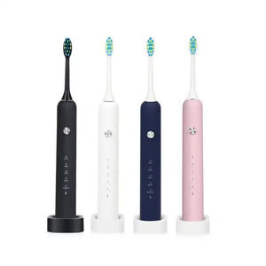 Black Electric Sonic Toothbrush Rechargeable Adult Model With Vibration Technology For Deep Clean And Oral Care