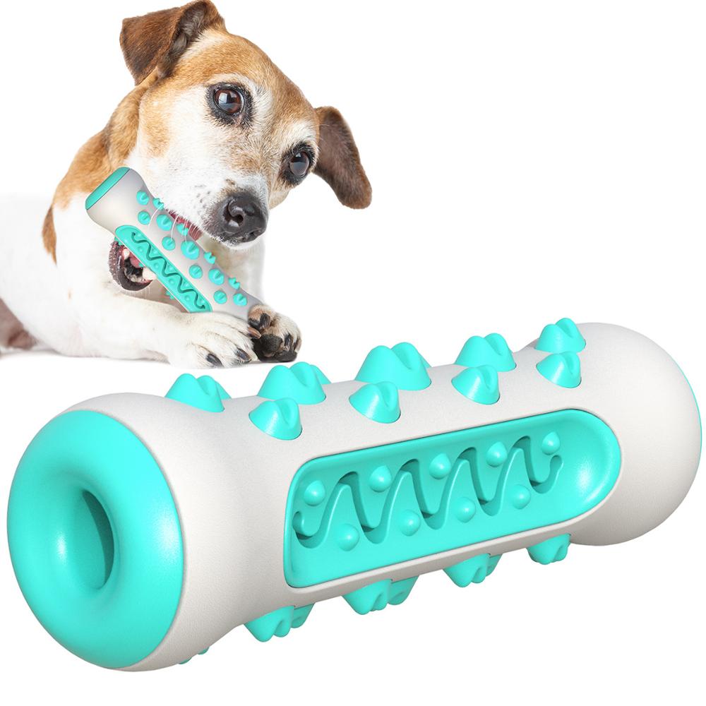 Blue Dog Squeaky Toys For Aggressive Chewers Tough Toothbrush Nearly Indestructible Rubber Pet Training Teeth Cleaning P