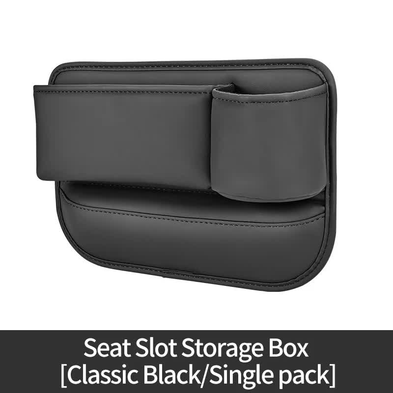 Black Left Car Seat Gap Storage Box Practical Organizer Filler For Easy Access And Extra