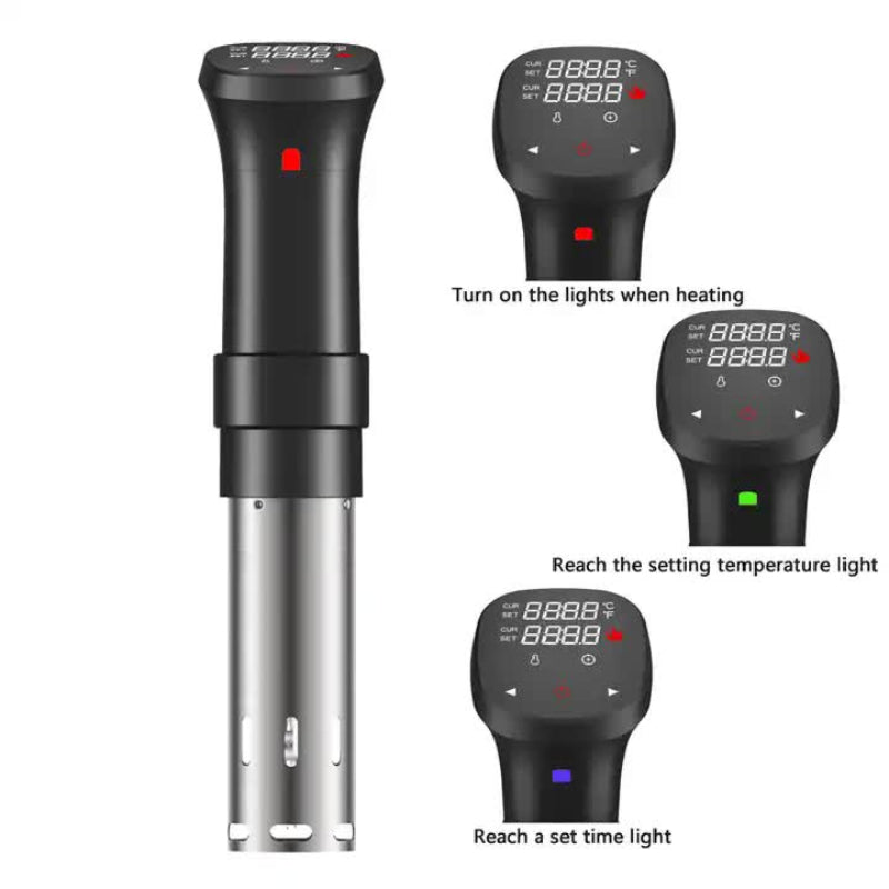 Sous Vide Precision Cooker Low Temperature Slow 1100W Accurate Control Includes Recipe For Perfect Steak