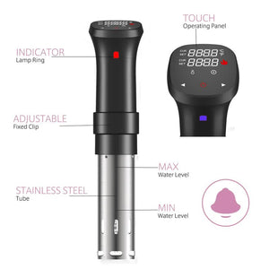 Sous Vide Precision Cooker Low Temperature Slow 1100W Accurate Control Includes Recipe For Perfect Steak