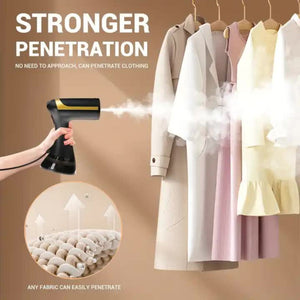 Black Handheld Garment Steamer Portable Mini Iron For Home Use Wrinkle Remover & Fabric Freshener Small Travel Friendly