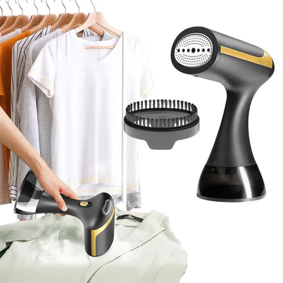 Black Handheld Garment Steamer Portable Mini Iron For Home Use Wrinkle Remover & Fabric Freshener Small Travel Friendly