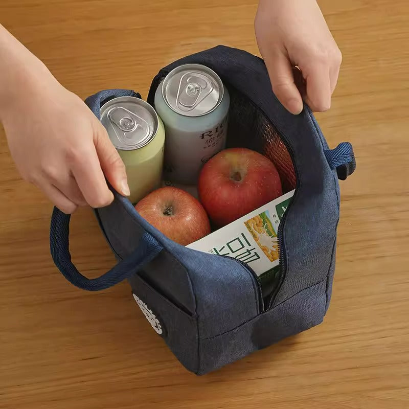 Blue Insulated Lunch Bag Waterproof Oil Proof Bento For Students And Workers Thickened Aluminium Foil Carrier