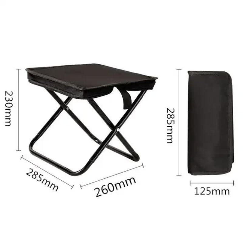 Beige Outdoor Folding Stool With Carrying Handle Portable Camping Seat Fishing Chair Collapsible Zipper For Outdoors Que