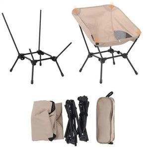 Black Portable Lightweight Folding Beach Chair Compact Fishing With Square Legs For Outdoor Use