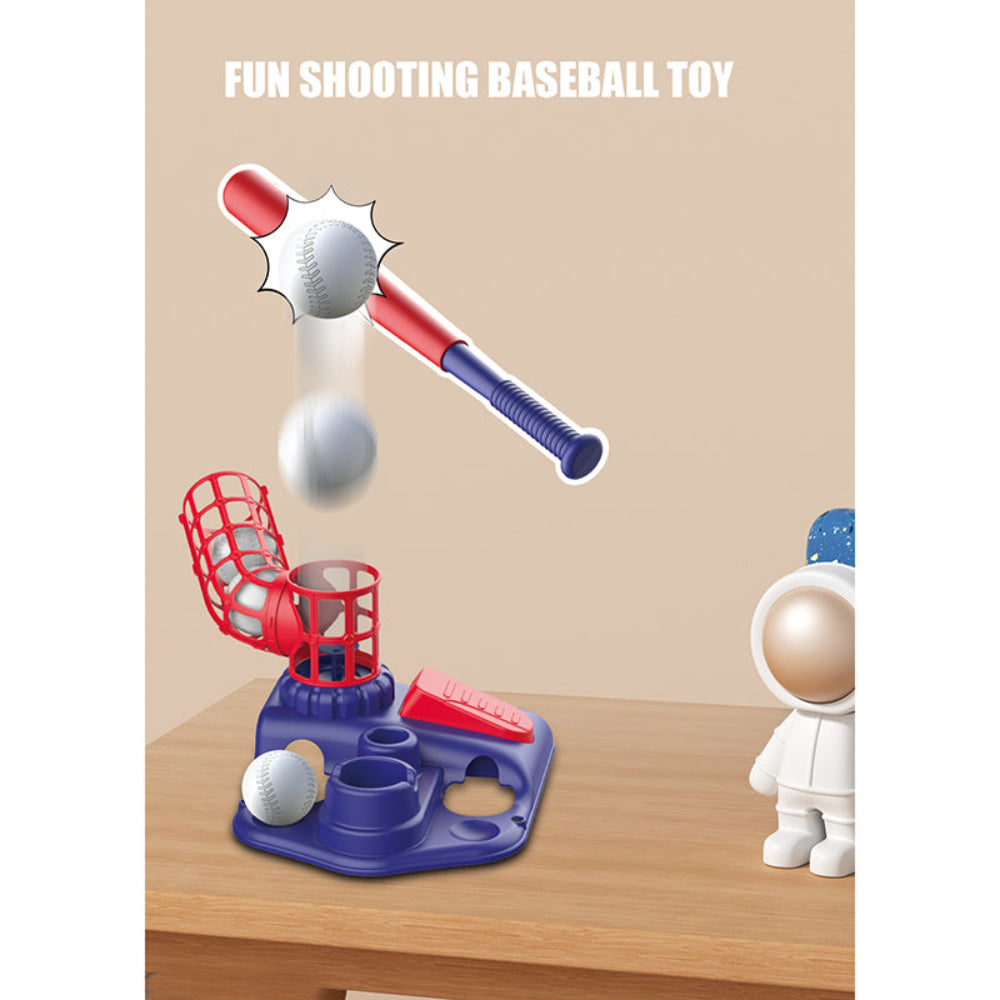 Blue Pedal Serve Drill Baseball Pitching Training Toy Set Outdoor Parent Child Softball Batting Practice Kit