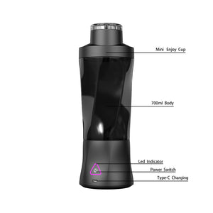 Black Portable High Capacity Juicer Cup Powerful Blender With Ice Crushing Capability For Smoothies & Juices