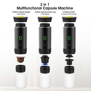 Green Portable Espresso Coffee Machine Universal 3 In 1 Capsule Powder And Maker