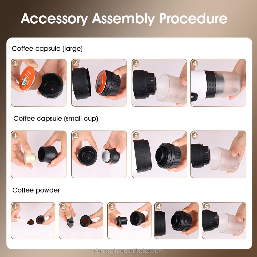 Green Portable Espresso Coffee Machine Universal 3 In 1 Capsule Powder And Maker