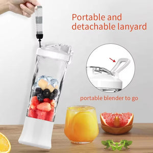 Pink 600Ml Large Capacity Juicer Cup Rechargeable Portable Multifunctional Ice Crushing & Fruit Blender