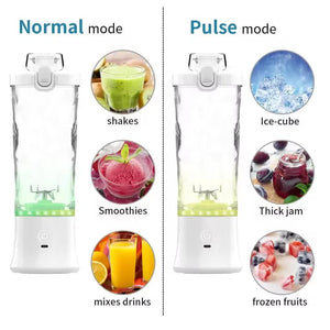 Pink 600Ml Large Capacity Juicer Cup Rechargeable Portable Multifunctional Ice Crushing & Fruit Blender