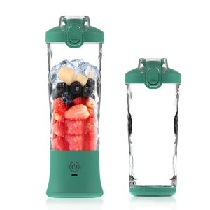 Green 600Ml Large Capacity Juicer Cup Rechargeable Portable Multifunctional Ice Crushing & Fruit Blender