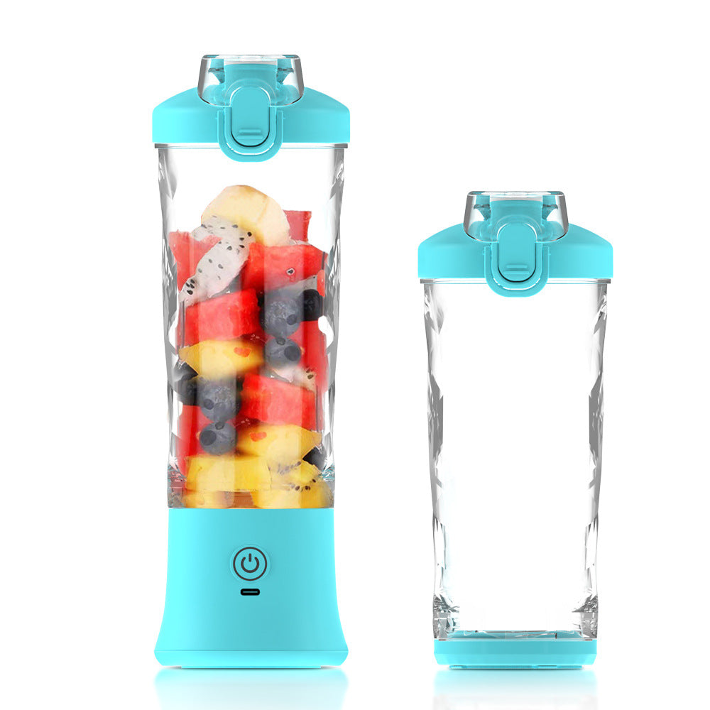 Green 600Ml Large Capacity Juicer Cup Rechargeable Portable Multifunctional Ice Crushing & Fruit Blender