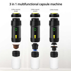 Green Portable Fully Automatic Espresso Coffee Machine Universal 3 In 1 Capsule Powder & Maker