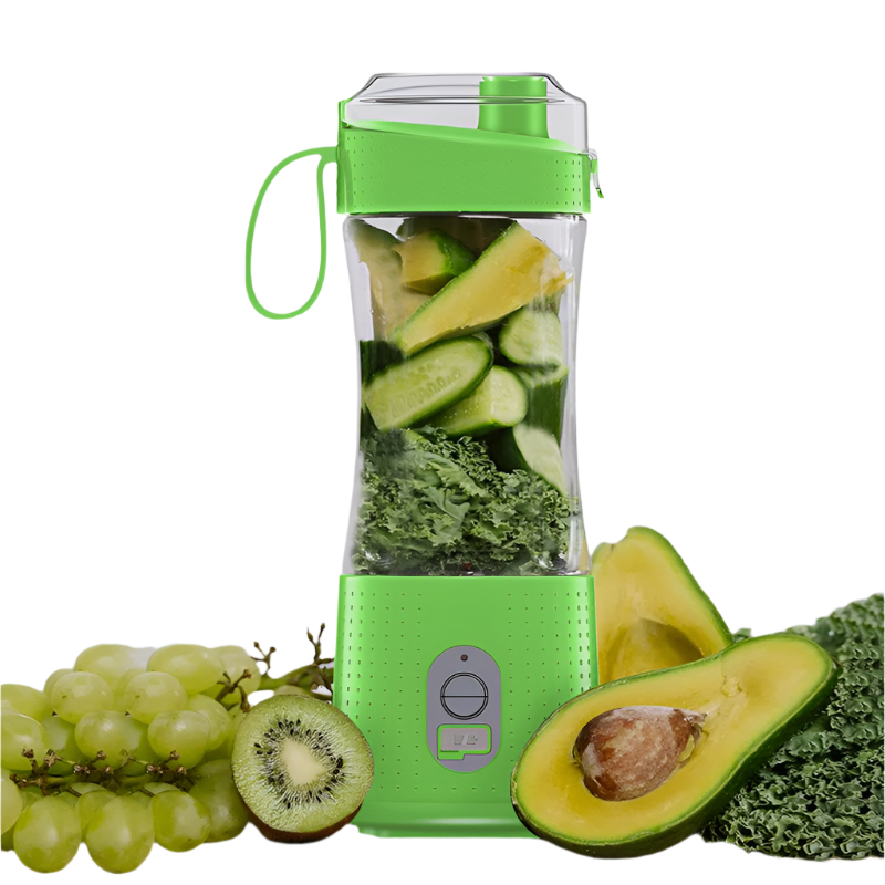 Green Portable Mini Juicer Rechargeable Electric Fruit Cup Compact & Convenient