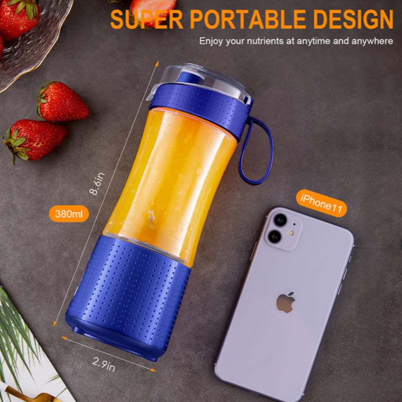 Blue Portable Mini Juicer Rechargeable Electric Fruit Cup Compact & Convenient