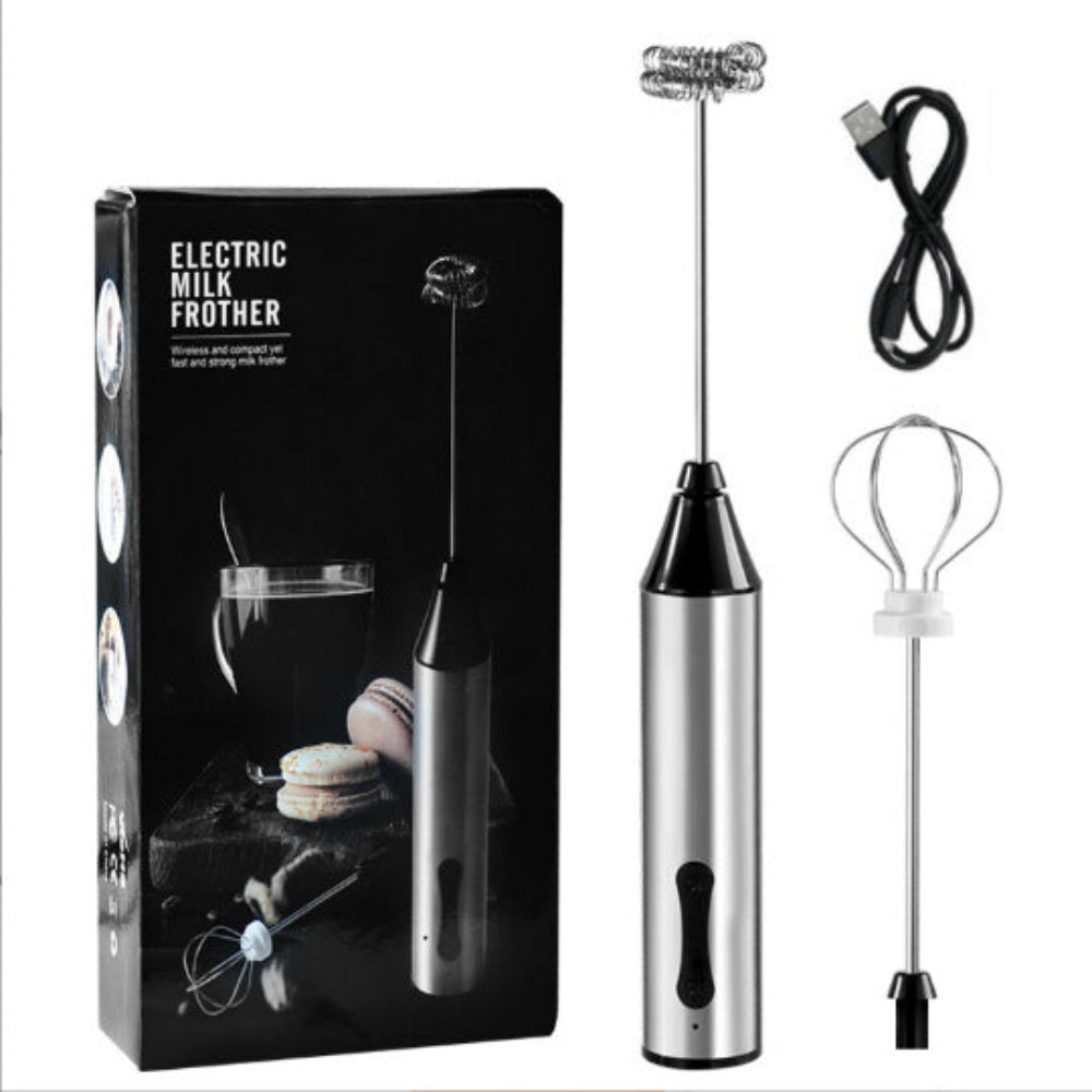 Rechargeable Electric Milk Frother Handheld Foam Maker Coffee Frothing Wand Whisk For And Baking