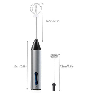 Rechargeable Electric Milk Frother Handheld Foam Maker Coffee Frothing Wand Whisk For And Baking