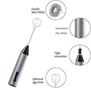 Rechargeable Electric Milk Frother Handheld Foam Maker Coffee Frothing Wand Whisk For And Baking