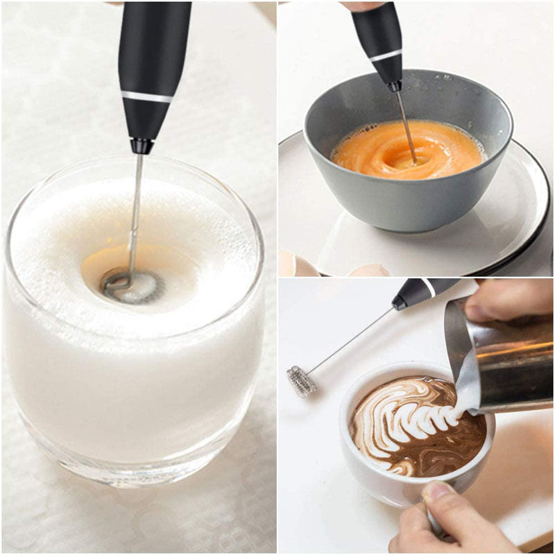 Black 304 Stainless Steel Speed Handheld Electric Milk Frother Egg Beater Paint Mixer And Powder Blender