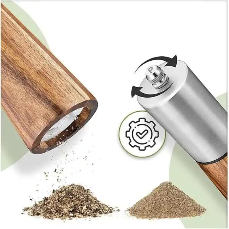 Natural Colour Acacia Wood Pepper Grinder Manual Multi Purpose Spice Mill Kitchen Seasoning Tool