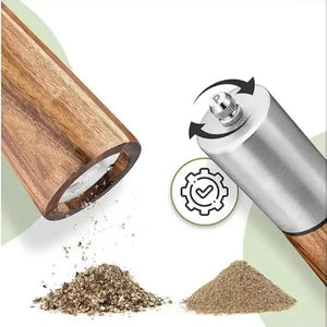 Gold Acacia Wood Pepper Grinder Manual Multi Purpose Spice Mill Kitchen Seasoning Tool