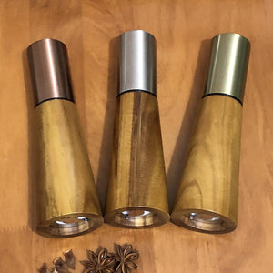 Gold Acacia Wood Pepper Grinder Manual Multi Purpose Spice Mill Kitchen Seasoning Tool