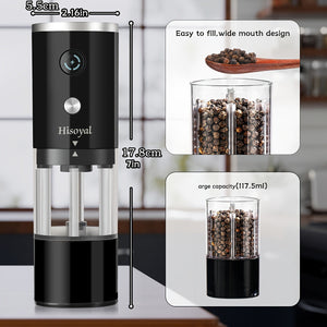 Electric Pepper Grinder Automatic Gravity Spice Mill For Black Sea Salt Coffee Beans And More