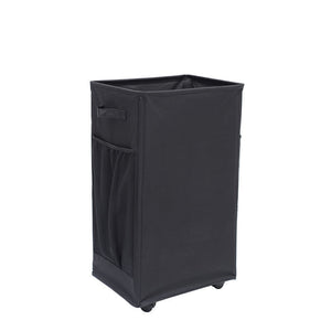 Black Foldable Yoga Storage Basket Oxford Fabric Laundry Hamper Multi Purpose Organiser For Toys And Bathroom Essentials