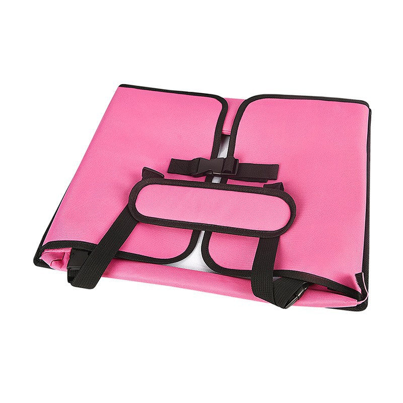 Pink Kids Travel Tray With Storage Car Seat Organizer For Toys And Snacks