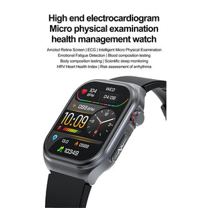 Black Smartwatch With Bluetooth Calling Ecg Blood Pressure Heart Rate And Multi Sport Modes